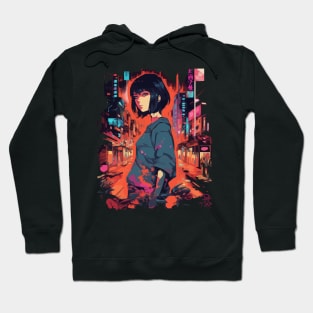 Cyberpunk Anime Aesthetic in Tokyo Japan Hoodie